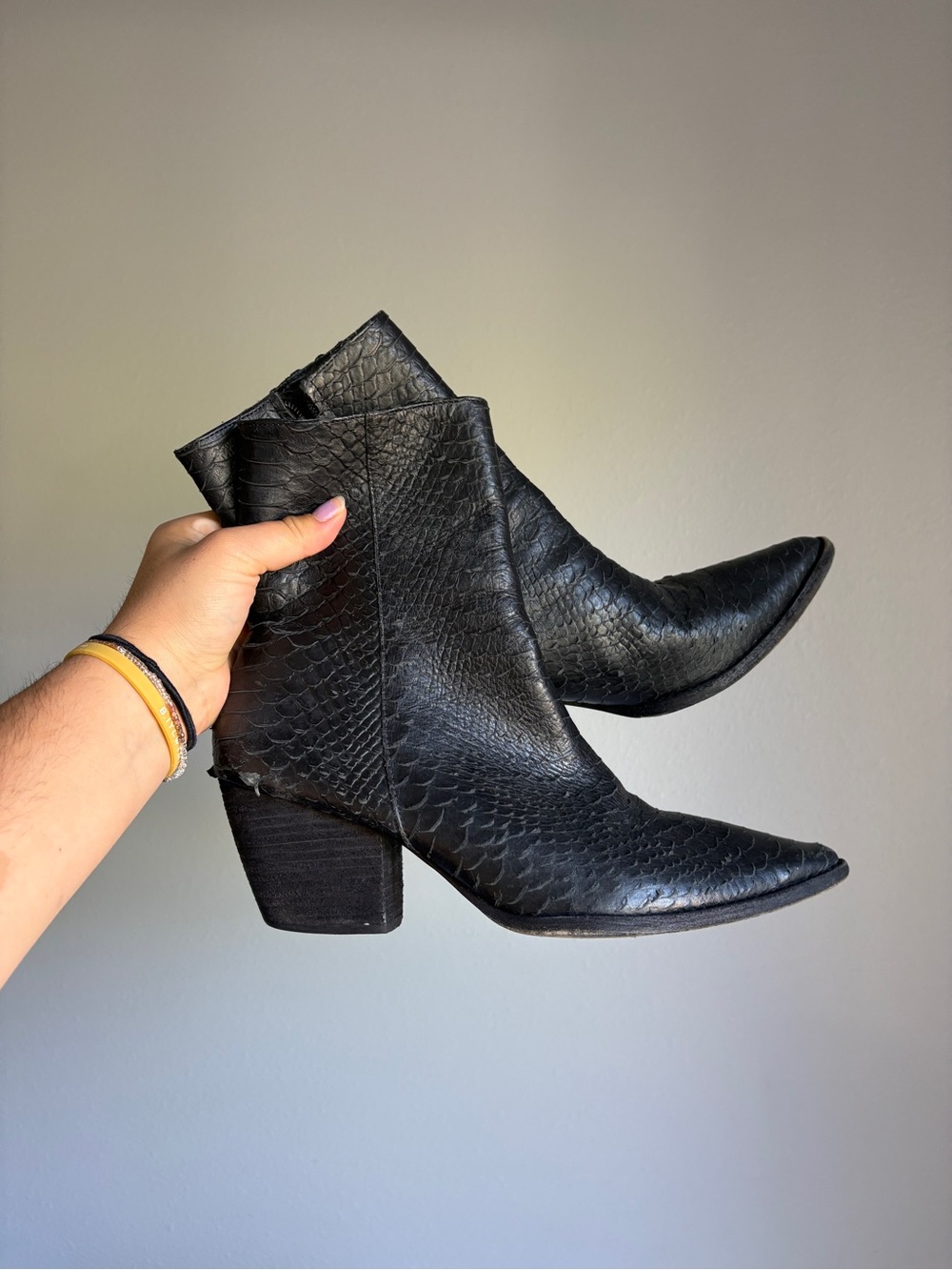 Matisse Mid-Calf Boot Black Snake in 8.5M